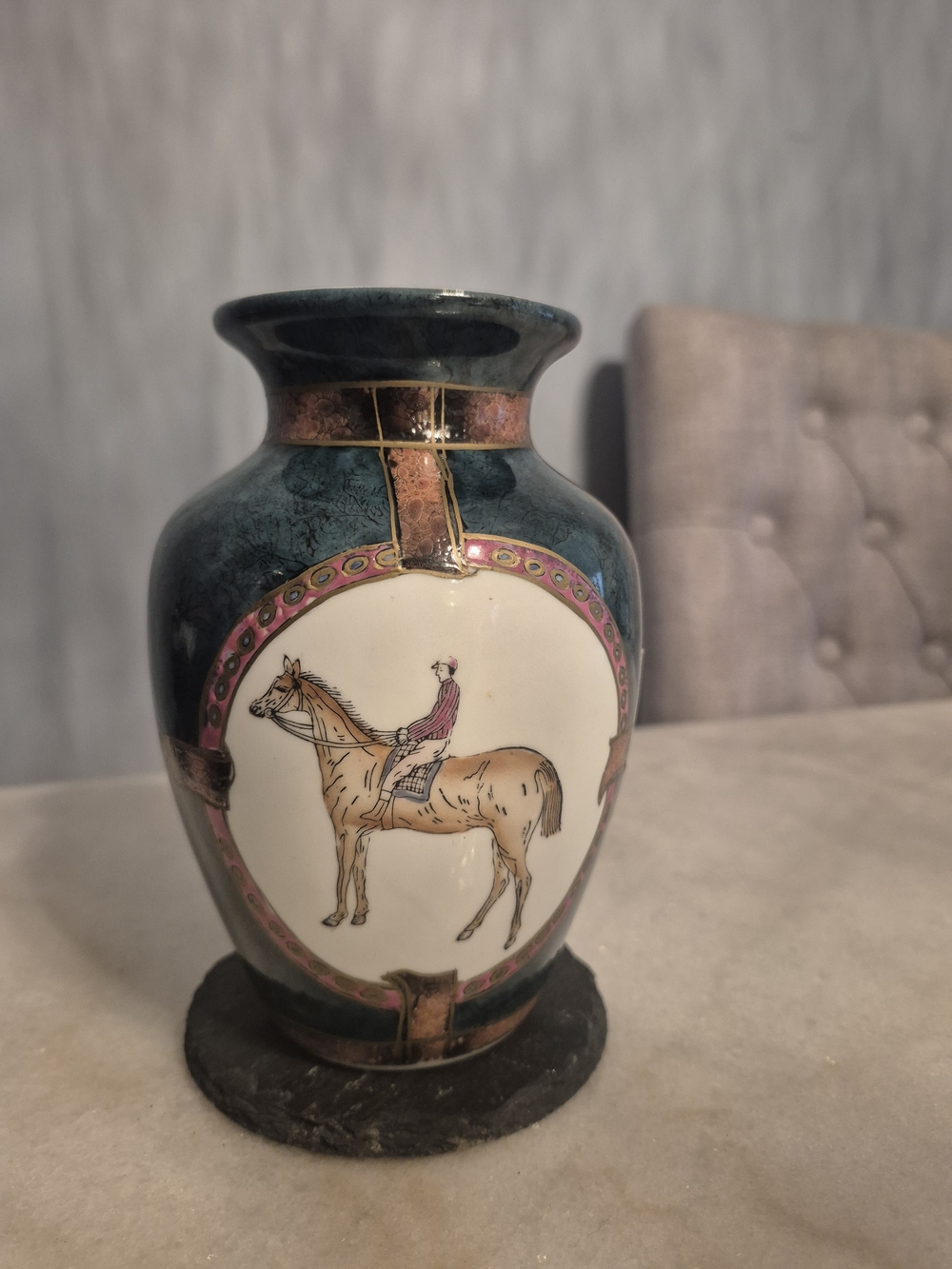 Decorative Equestrian Porcelain Vase WBI China Antique!